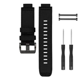 Nylon kellon hihna soljella Garminille Musta