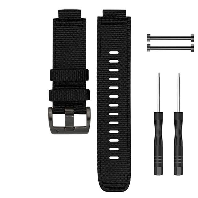 Nylon urrem med spænde til Garmin Sort
