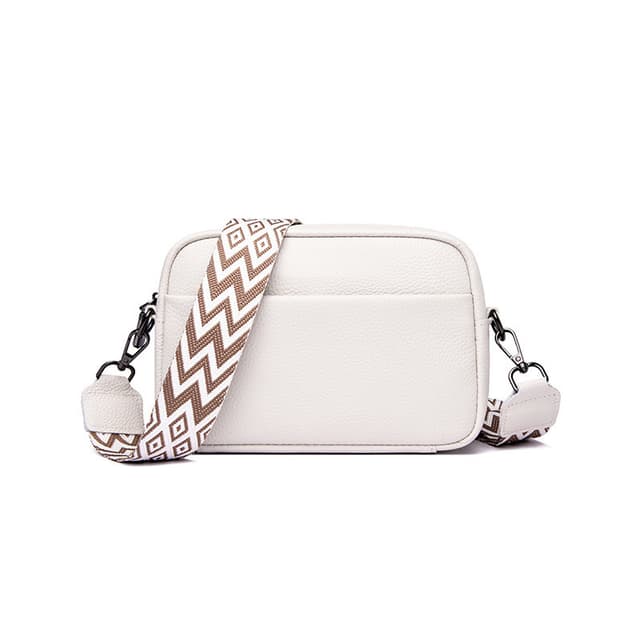 Crossbody-veske, skulderveske av kunstskinn Hvit