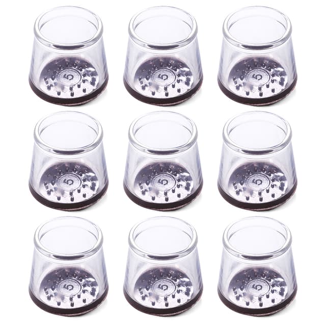 Möbeltassar / skydd för möbelben 16-pack Transparent+Brun S