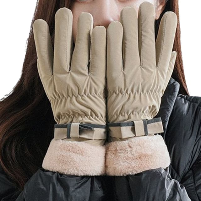 Varma vinterhandskar med touch Kaki S