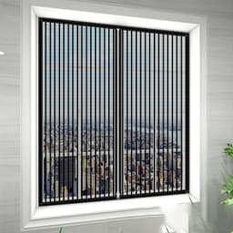 Window Curtain Fly Hyttysverkko Vetoketjun sulkuverkko Musta XL