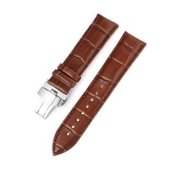 Läderarmband Klocka Straputterfly Spänne Band Stål Spänne Strap 20 mm
