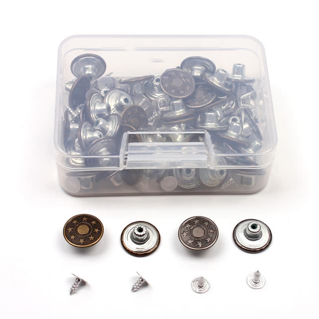 50 st jeansknappar 17 mm
