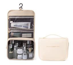 Hengende toalettmappe, kosmetikkveske for reise Beige