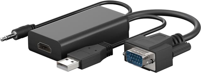 VGA till HDMI-omvandlare med 3,5 mm jack-ljud