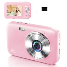Digitalkamera 1080P 44MP 16x zoom 2,4-tums skärm, 32GB kort Rosa