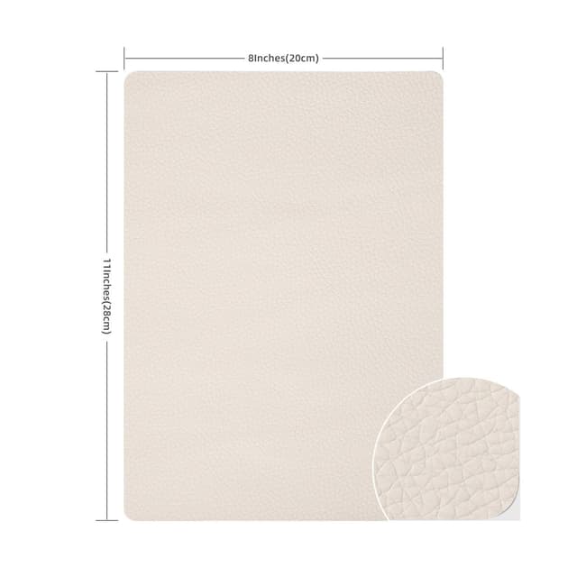 Litchi tekstur selvklæbende reparationslapper til sofa 3 plader 20x28 cm Beige