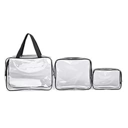Set med 3 necessärer Transparent