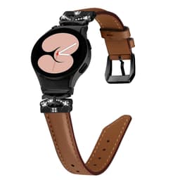 Rhinestone læderurrem til Samsung Galaxy Watch 4/5/6-serien Brun