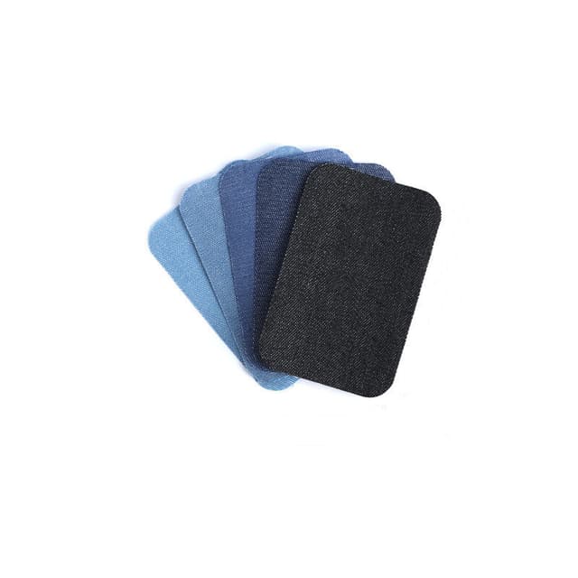 Firkantede strygelapper til jeans 5-pak Denim blå 5x7.5 cm