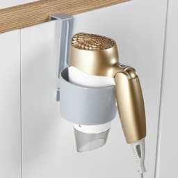 Hårtorkställ över skåpet Hårtorkhållare Grå