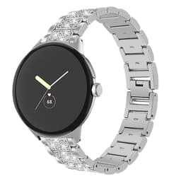Urrem med bling og krystaller til Google Pixel Watch Sølv