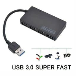 USB 3.0-hub med 4 porter Svart