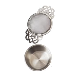 Te-si i rustfrit stål med drypskål Sølv