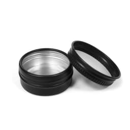Aluminiumplåtburk med skruvlock 10 ml 5-pack Svart