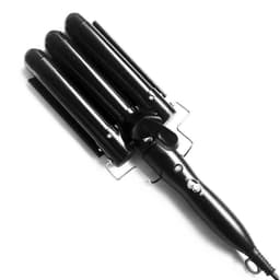 Triple Barrel Anti-Scald Curling Jern med 2 temperaturkontrollmoduser Sort 28mm