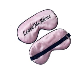 Silkelignende stoff Brodert Justerbar Blokkerende Lys Eye Mask Sleep Mask Rosa