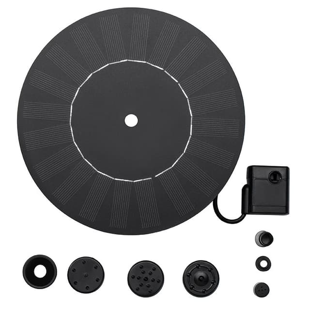 Vattenfontän soldriven 18 cm Svart