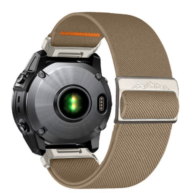 Nylon elastinen kellohihna Garmin Descent MK3i:lle Ruskea 22mm