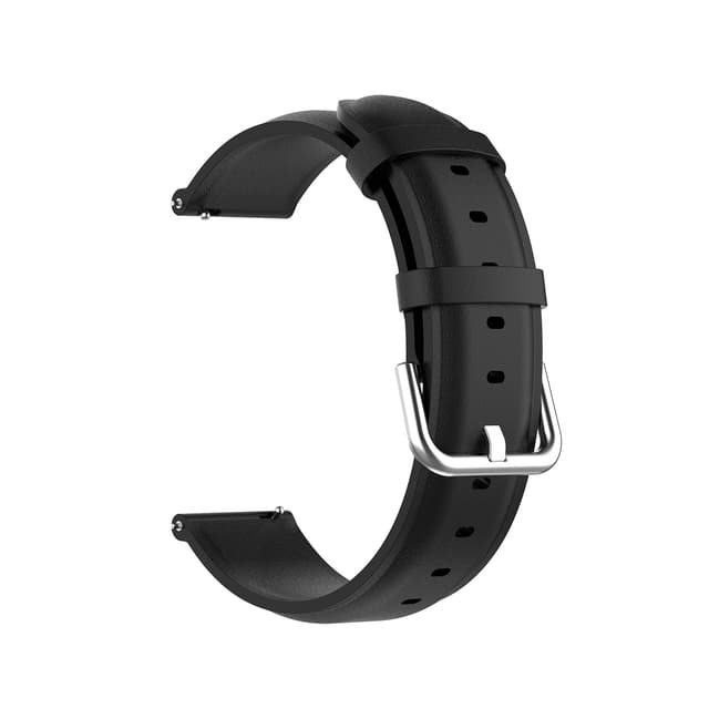 Klockarmband äkta läder Svart 20 mm