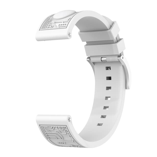 20 mm silikoniranneke Samsung Germin Huaweille Valkoinen
