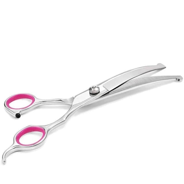 Hundesaks bøyd 19 cm Sølv/Rosa