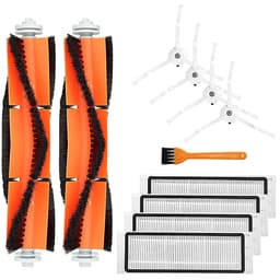 Tilbehørssett for Xiaomi Roborock E4, S5, S50, S51, S55 11 deler, 2 hovedbørster, 4 sidebørster,4 filter,1 børster