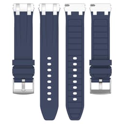Premium silikonklokkerem 22 mm for Garmin, Samsung, Huawei (sølvspenne) Marineblå