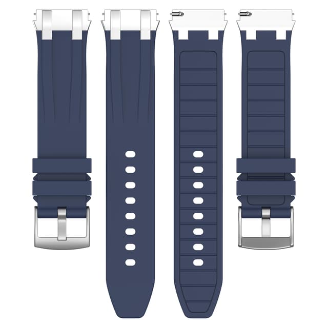Premium silikonklokkerem 22 mm for Garmin, Samsung, Huawei (sølvspenne) Marineblå