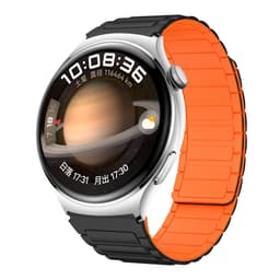 TY-22 mm magnetisk silikone urrem til 22 mm urskiver Sort+orange