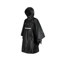 Multifunksjonell regnponcho med hette / campingpresenning / ly for fotturer og camping Sort