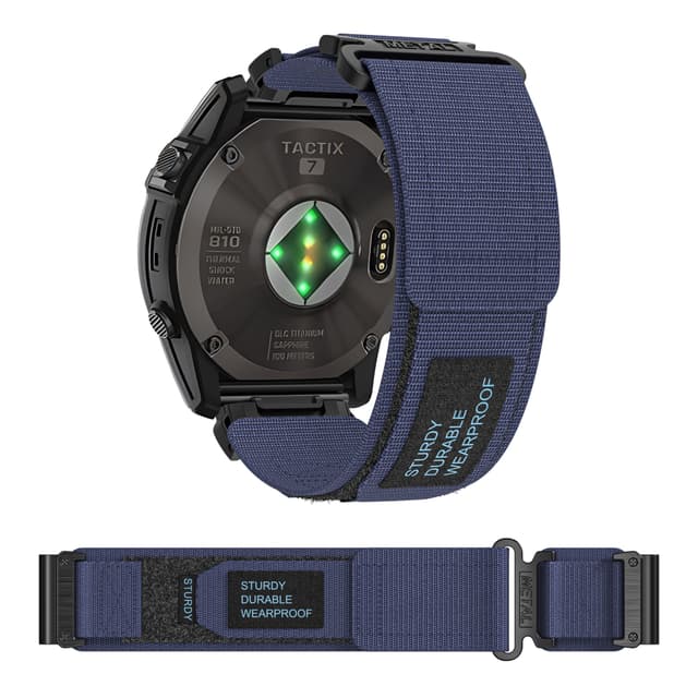 Tarranauhallinen nylon urheiluhihna Garmin wtach Sininen 22 mm