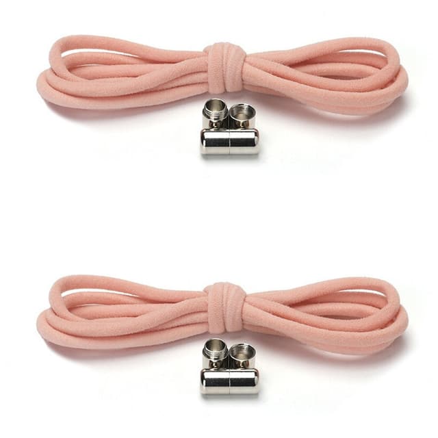 Elastic No Tie Skosnören 2 Par Rosa