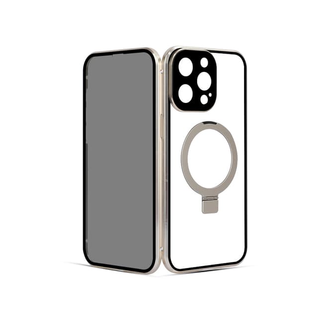 Privacy Magnetic Case med stativ for iPhone Champagne iPhone 15