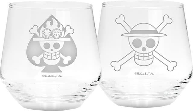 ABYStyle One Piece glass 2-pakning (Luffy & Ace)