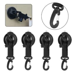 4-pack Camping krokar med sugkopp Svart