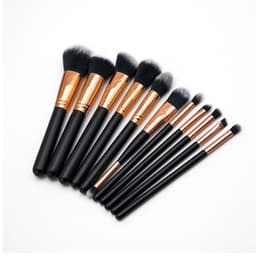 11-pack professionell makeupborstesats Svart