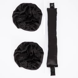 1-sett Satin Heatless Hair Curler for søvn om natten Sort