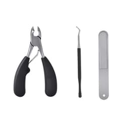 3-delt negleklippersett med negleklipper Cuticle Pusher neglefil Flerfarget