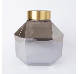 Vase LUXO D18xH22cm grå/gull