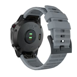 Silikone stålplade Snap urrem til Garmin Fenix 7X 26mm Grå