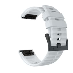 Silikone stålplade Snap urrem til Garmin Fenix 7X 26mm Hvid