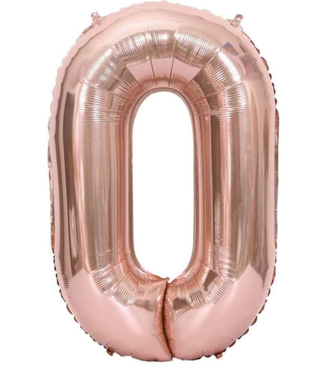 Nummerballong 102 cm, nummer 0 - Rosa