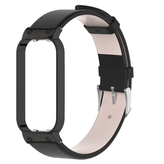 Klockarmband med fodral i äkta läder Svart