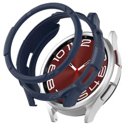 Panserbeskyttende etui med drejelig bezel til Samsung Watch 6 Classic 47mm Blå