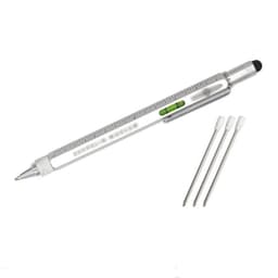 Multifunktions stylus pen med lineal, vaterpas, skruetrækker Sølv