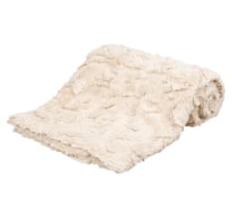 Hundetæppe Hyggeligt tæppe, struktureret blødt plys, 100 × 70 cm, beige