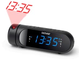 Clockradio med projektion Dobbelt alarm Sort