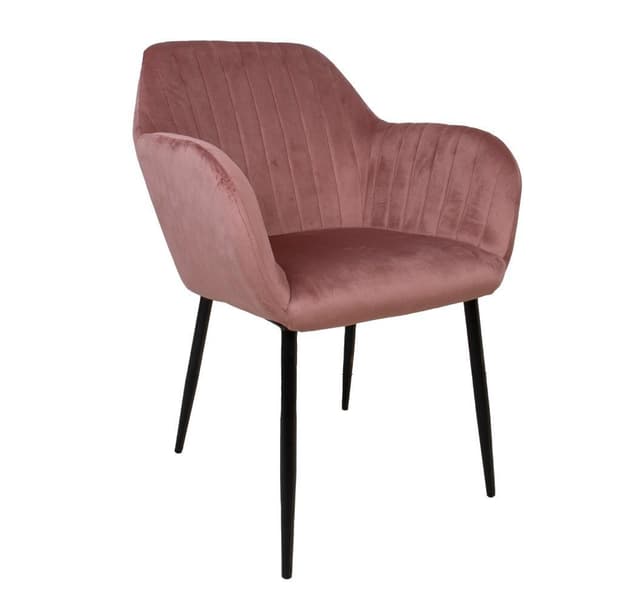 Stol EVELIN rosa sammet